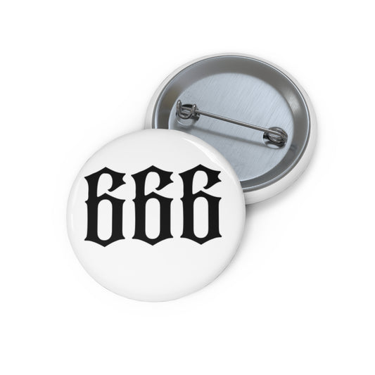 Gothic '666' Pin Button